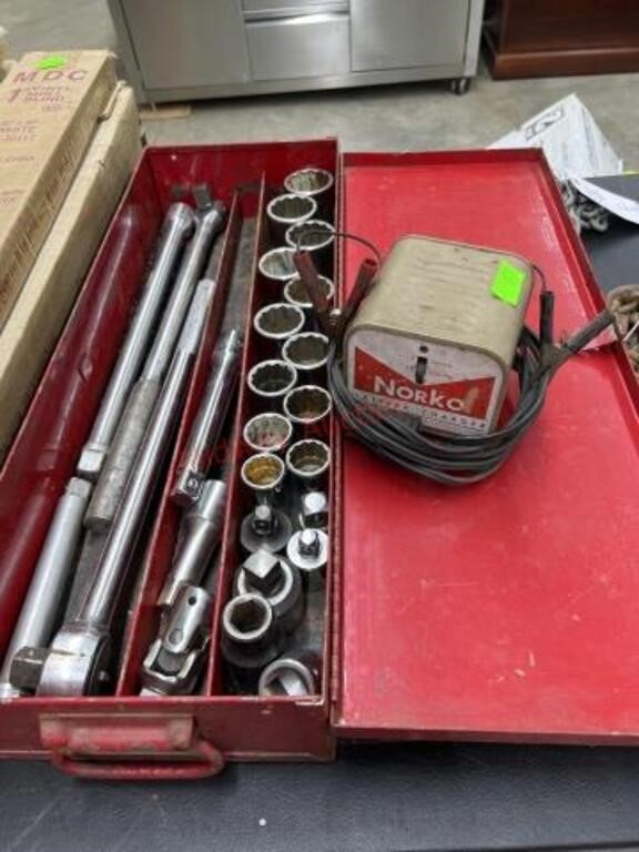 tool box assorted socket set & norko battery