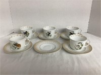 Mottahedeh Bird of Paradise Cups & Saucers