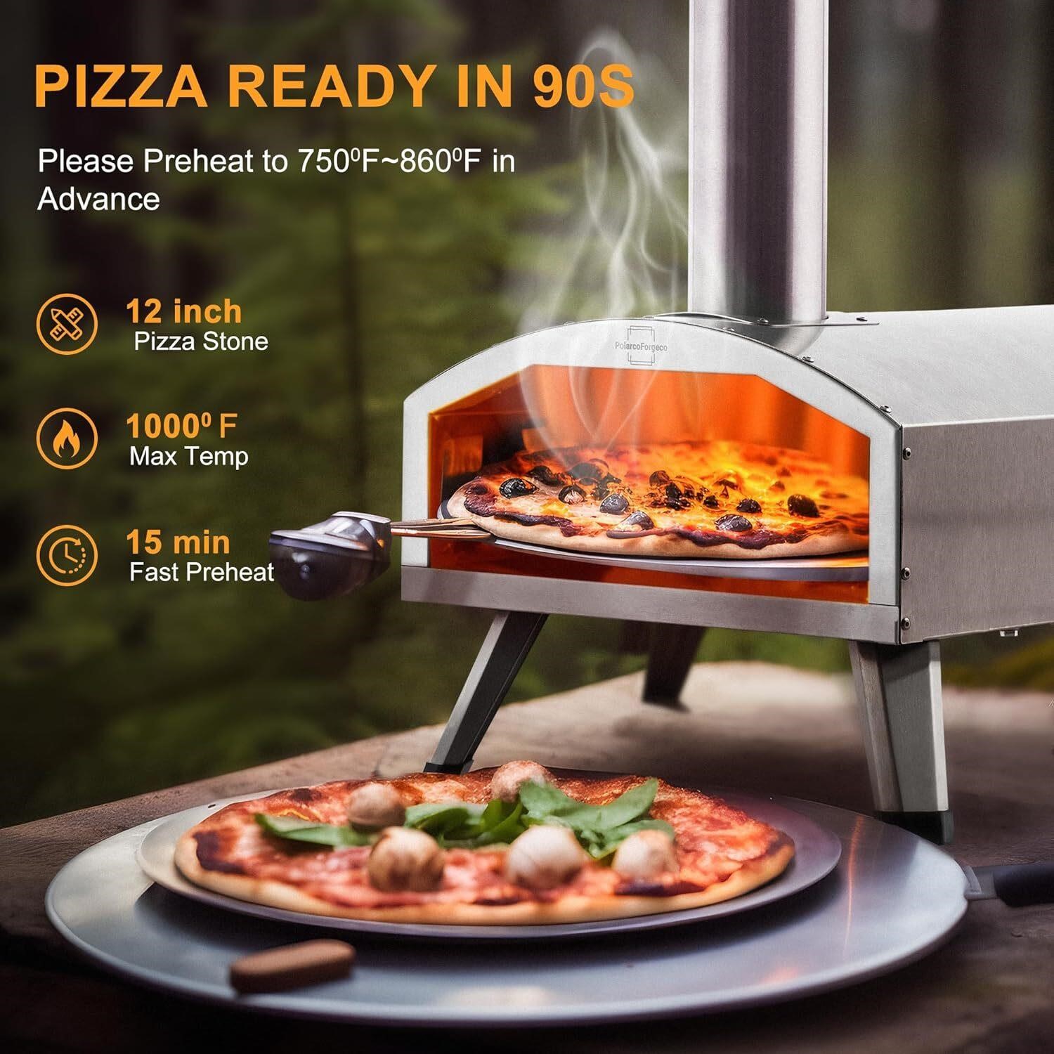 PolarcoForgeco Pizza Oven - 12 Inch - Silver