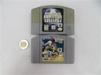2 jeux pour Nintendo 64, soccer et Baseball