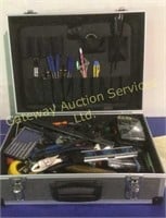 Metal Carrying Case w/ Assorted Tools, Hammer,