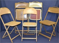 5 Vintage Steel Folding Chairs