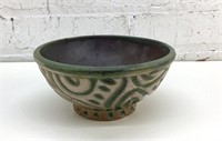 Unusual 6.5" Decorated Pottery Bowl