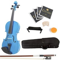 Mendini 1/2 MV-Blue Solid Wood Violin with Hard