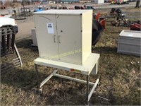 FOUR WHEEL METAL CART AND CABINET