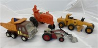 4 Plastic Tractors - Dump Truck - Grader - Tractor