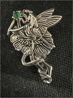 Sterling silver 1-1/2” fairy pin with natural