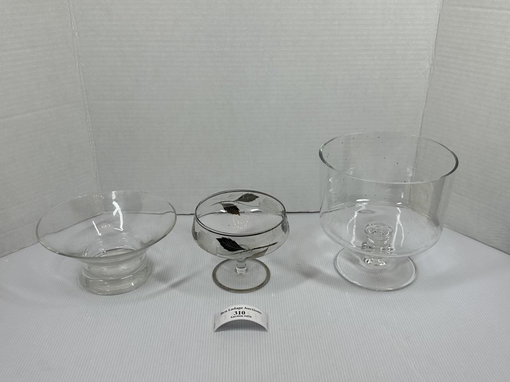 3 Clear Glass Pieces