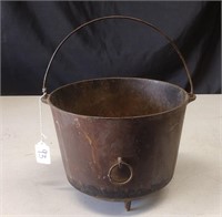 Vintage Cast Iron Footed Hinged Cauldron 9"