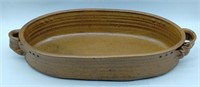 (E) Hand Crafted Pottery Light Brown Oval Decor