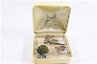 John Forsyth Shields Rhodium Cufflink Set