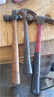 Ball peen hammer, claw hammers, rubber mallot