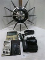 Retro Clock Electric / Binoculars / Calculator