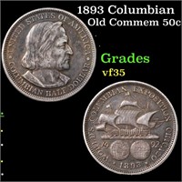 1893 Columbian Old Commem Half Dollar 50c Grades v