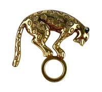 14K Gold Cheetah Brooch