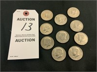 Nine (9) 1776-1976 Kennedy Half Dollar Coins