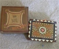 vintage small wooden trinket boxes