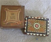 vintage small wooden trinket boxes