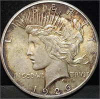 1926 Peace Silver Dollar Unc Toned