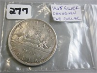 1965 Silver Canadian One Dollar Coin