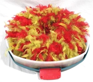 Feather wreath in container, 20"