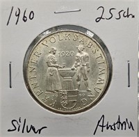 1960 Austria Silver 25 Schillings