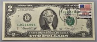 1976 Green Seal $2 w/ First Day Postage