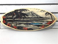 Signed Steve Barton Painting On Surfboard Shaped