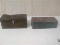 2 PC. Old metal tackle boxes with some tackle