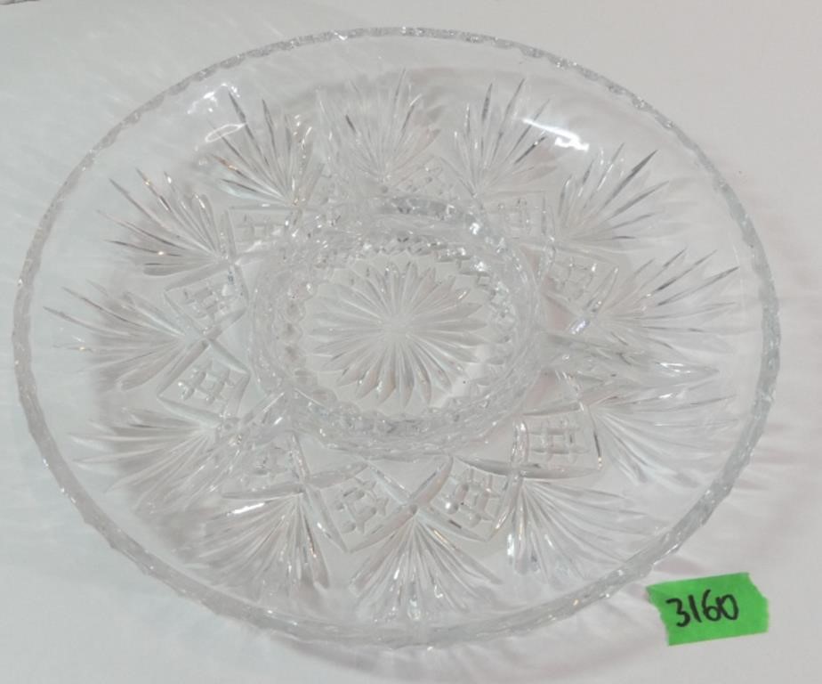 Lead Crystal Serving Dish 12" Dia.