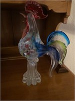 Blown glass rooster