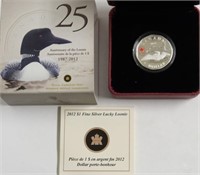 2012 LUCKY LOONIE SILVER W BOX PAPERS