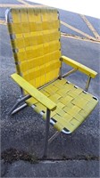 Vintage aluminum webbed folding chair