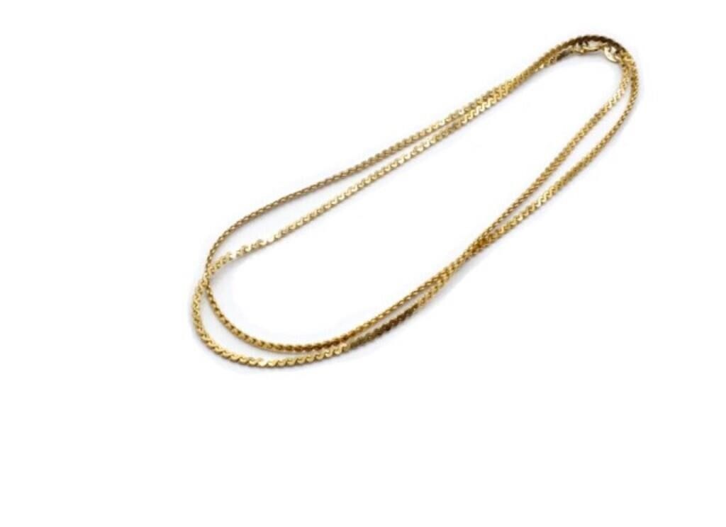 9ct Yellow gold Snail chain necklace