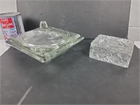 Boitier en verre/cristal avec couvercle + coffret