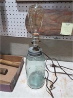 AUTHENTIC 1858 JAR TURNED LAMP