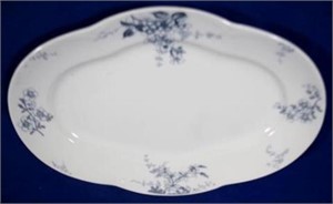 Meakin blue decorated 17.5 x 12.5 platter