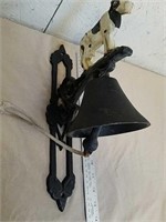 Cast iron wall mount Bell with cow