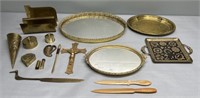 Brass Ware Trays; Boxes & Lot Collection