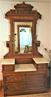 Victorian Marble Top Dresser w/ Mirror