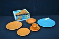 5pc Fiesta Tangerine Service Set New + Extra