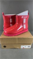 NIB Womens UGG Pink Classic Clear Mini Boots