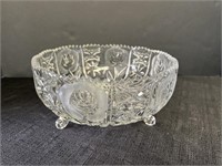 Sawtooth edge footed 9in crystal centerpiece bowl
