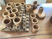 Wood napkin rings & trivets