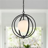 Black Orb Chandelier 1 Light Globe Pendant Light