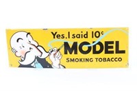 Model Smoking Tobacco Porcelain Sign