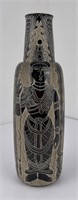 Burmese Black and White Pottery Vase