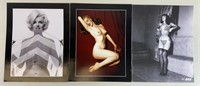 3pc 10" x 8” Marilyn Monroe & Bettie Page Photos