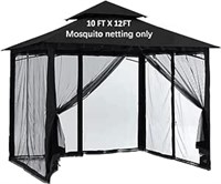 10x12ft Mosquito Gazebo Netting, Universal Replace