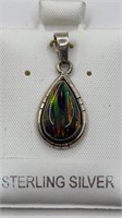 Black Opal Sterling Pendant